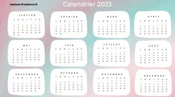 calendrier 2023 - lancer son business en ligne - maman freelance